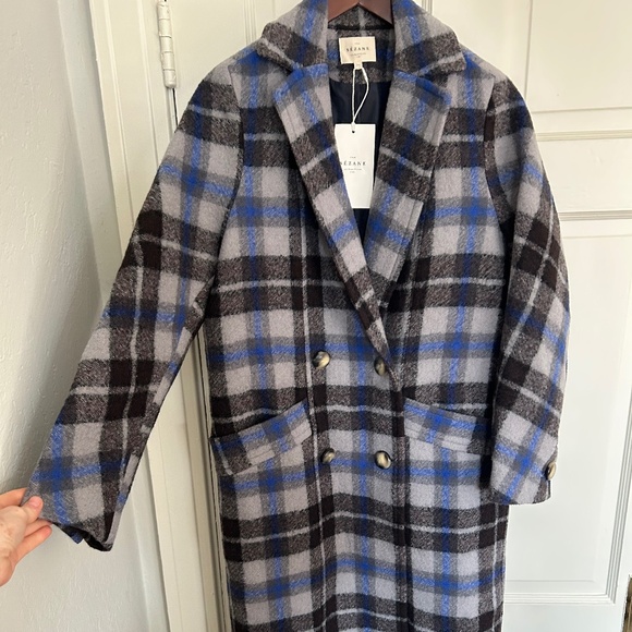 Sézane Viktor Wool Coat – Prairie Check – Size 2 (FR 34) – NWT - Picture 5 of 11